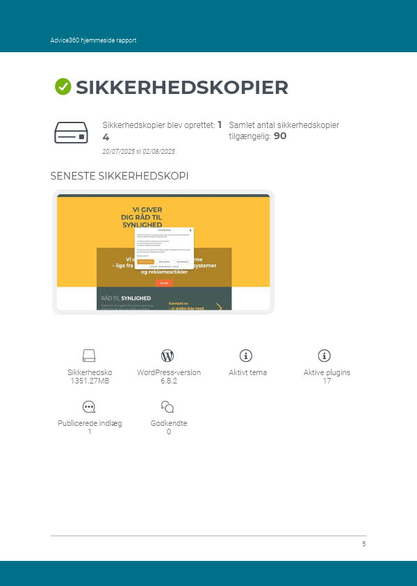 Sikkerhedskopier Sikkerhedskopier